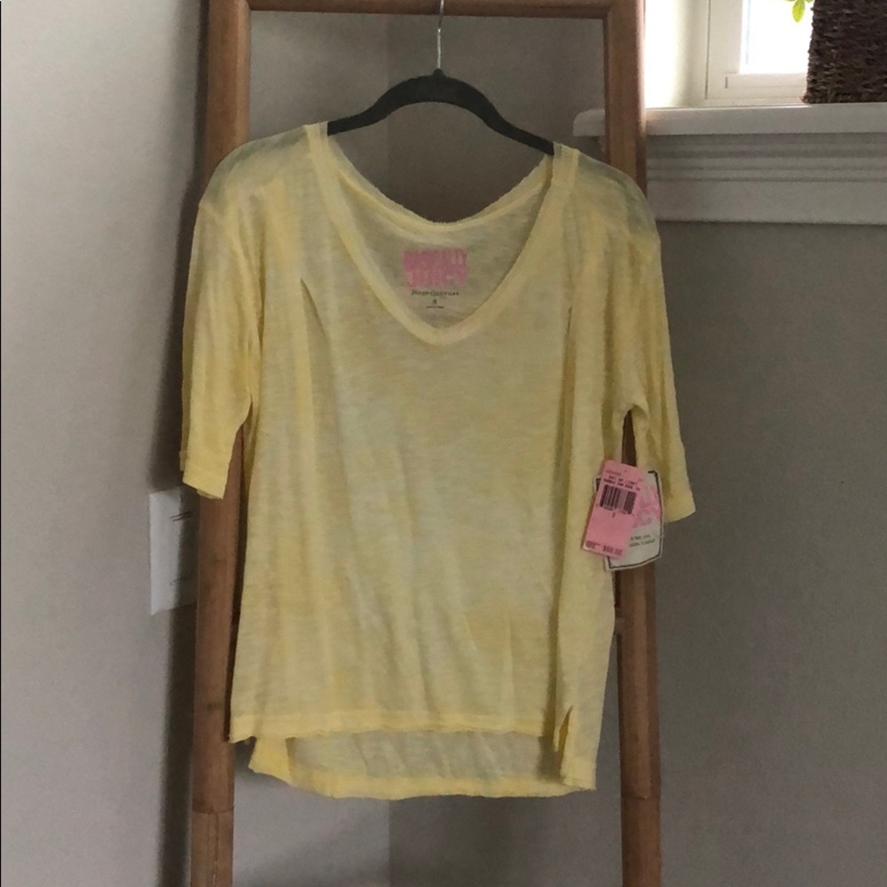 Juicy Couture basic yellow burnout tee